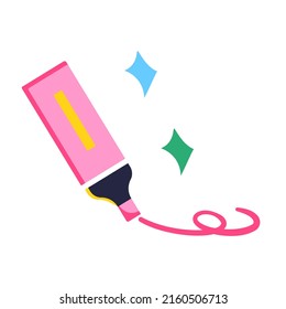 Isolated highlighter marker icon School supply flat design Vector illustration