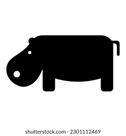 Isolated hippopotamus icon. Editable color. EPS vector file