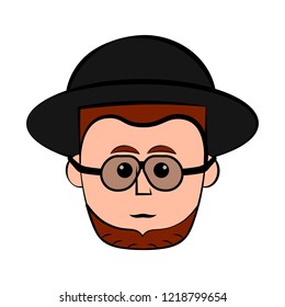 Isolated hipster avatar with glasses. Vector illustration design
