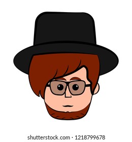 Isolated hipster avatar with glasses. Vector illustration design