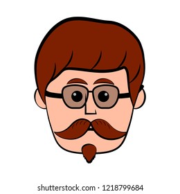 Isolated hipster avatar with glasses. Vector illustration design