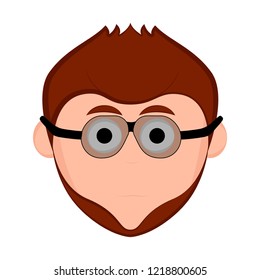 Isolated hipster avatar with glasses. Vector illustration design