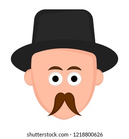 Isolated hipster avatar with a hat. Vector illustration design