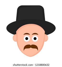 Isolated hipster avatar with a hat. Vector illustration design