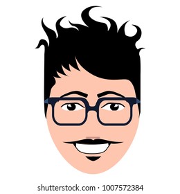 Isolated hipster avatar image vector illustration design