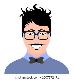 Isolated hipster avatar image vector illustration design
