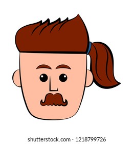 Isolated hipster avatar image. Vector illustration design