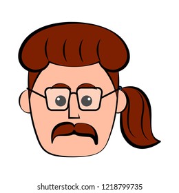 Isolated hipster avatar image. Vector illustration design