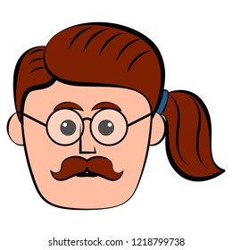 Isolated hipster avatar image. Vector illustration design