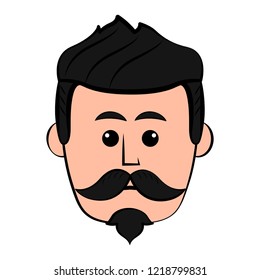 Isolated hipster avatar image. Vector illustration design