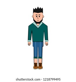 Isolated hipster cartoon character. Vector illustration design