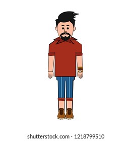 Isolated hipster cartoon character. Vector illustration design