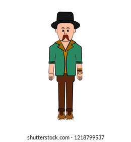 Isolated hipster cartoon character. Vector illustration design