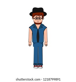 Isolated hipster cartoon character. Vector illustration design