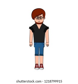Isolated hipster cartoon character. Vector illustration design