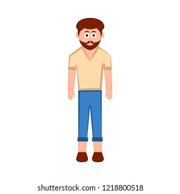 Isolated hipster cartoon character. Vector illustration design