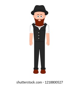 Isolated hipster cartoon character. Vector illustration design