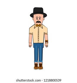 Isolated hipster cartoon character. Vector illustration design
