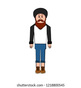 Isolated hipster cartoon character. Vector illustration design