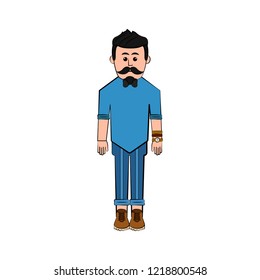 Isolated hipster cartoon character. Vector illustration design