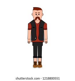 Isolated hipster cartoon character. Vector illustration design