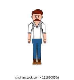 Isolated hipster cartoon character. Vector illustration design