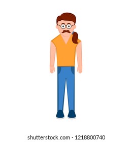 Isolated hipster cartoon character. Vector illustration design