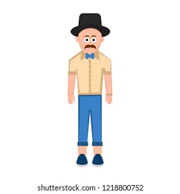 Isolated hipster cartoon character. Vector illustration design