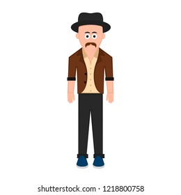 Isolated hipster cartoon character. Vector illustration design