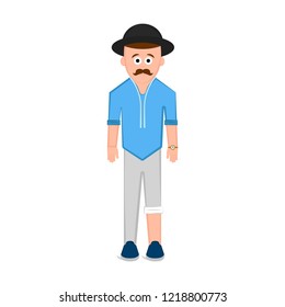 Isolated hipster cartoon character. Vector illustration design