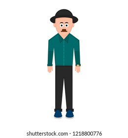 Isolated hipster cartoon character. Vector illustration design