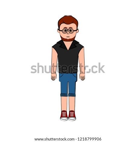 Isolated hipster cartoon character. Vector illustration design