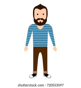Isolated hipster character on a white background, Vector illustration