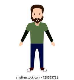 Isolated hipster character on a white background, Vector illustration