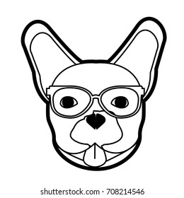 Isolated hipster french bulldog design
