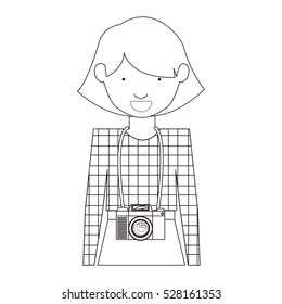Isolated hipster girl design