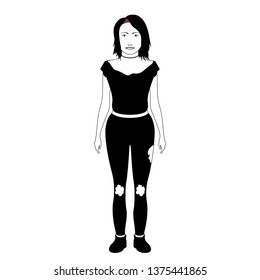Isolated hipster girl with glasses. Vector illustration design