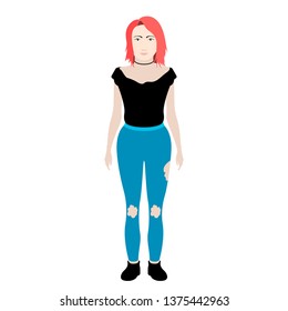 Isolated hipster girl with glasses. Vector illustration design