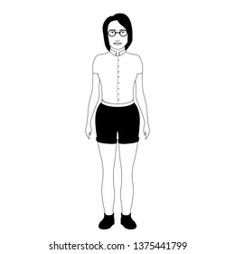 Isolated hipster girl image. Vector illustration design