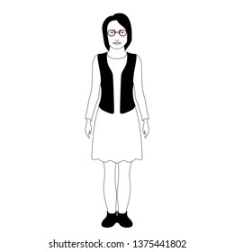 Isolated hipster girl image. Vector illustration design
