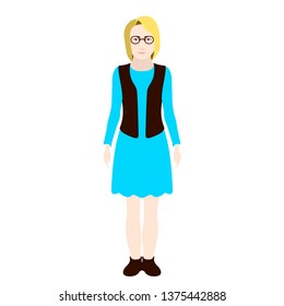 Isolated hipster girl image. Vector illustration design