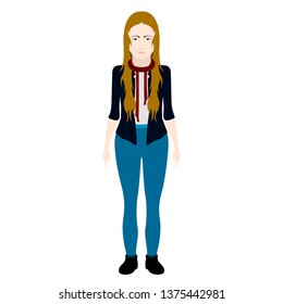 Isolated hipster girl image. Vector illustration design