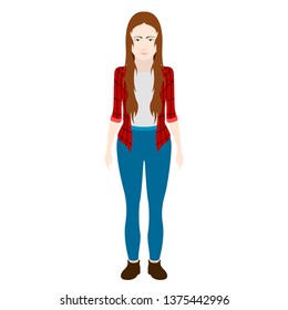 Isolated hipster girl image. Vector illustration design