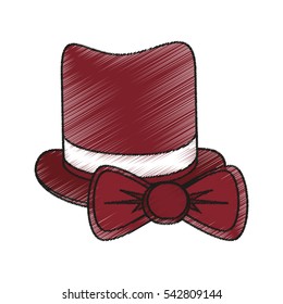 Isolated hipster hat and bowtie design