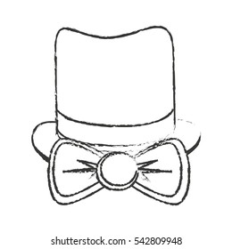 Isolated hipster hat and bowtie design