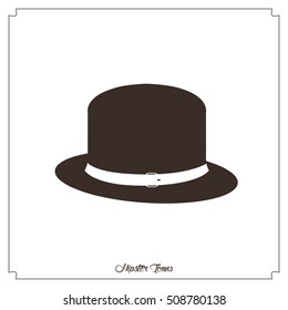Isolated hipster hat icon on a white background, Vector illustration