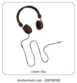 Isolated hipster headphones icon on a white background, Vector illustration