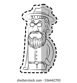 Isolated hipster man cartoon design