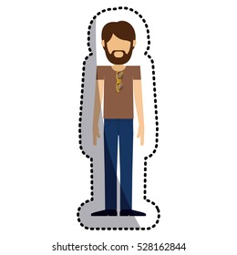 Isolated hipster man design