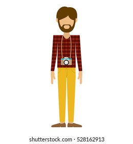Isolated hipster man design